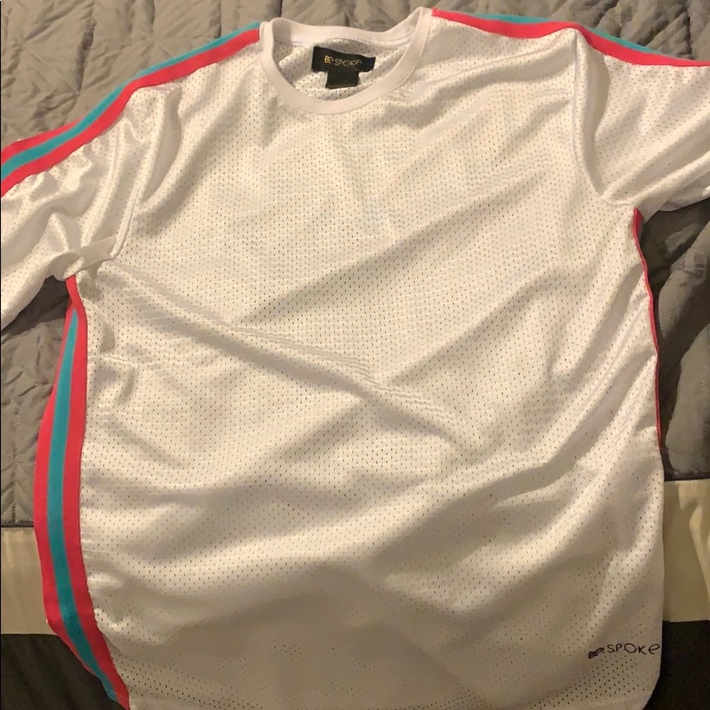 Jersey style white tee